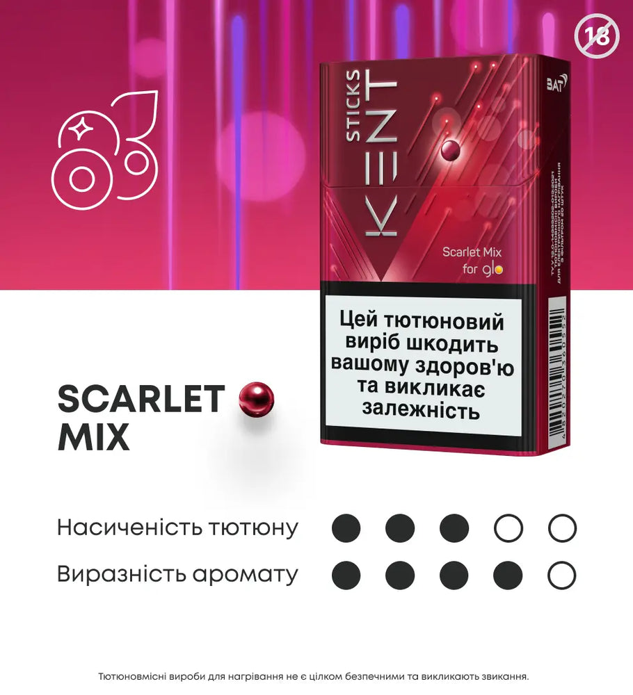 Блок стіків Kent Scarlet Mix 3