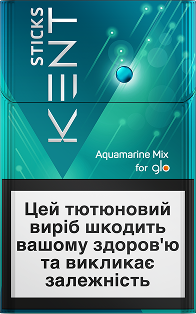 Пачка стиков Aquamarine Mix с надписью Это табачное изделие вредит вашему здоровью и вызывает зависимость