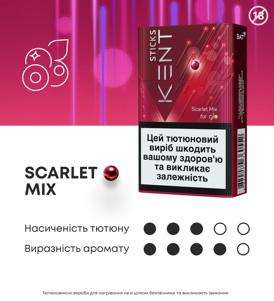 Міні блок Kent Sticks Scarlet Mix, 4 пачки