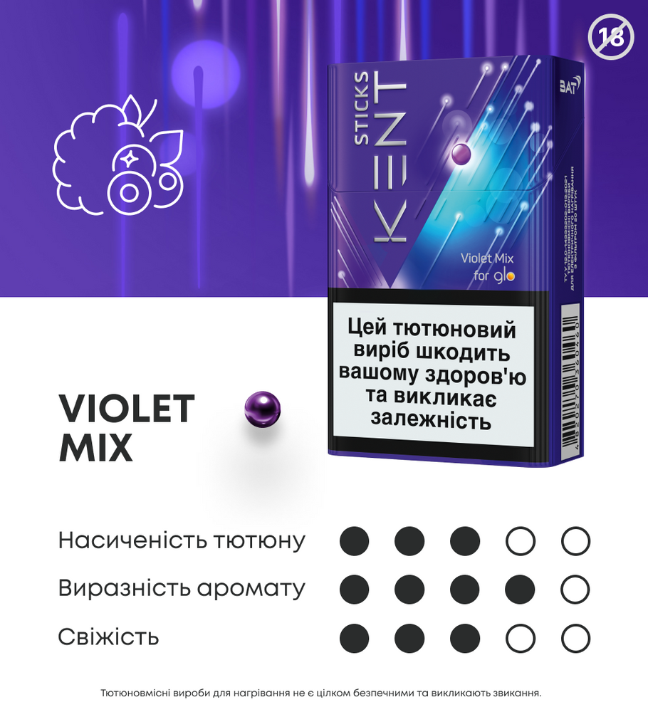 Міні блок Kent Sticks Violet Mix, 4 пачки
